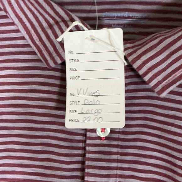Vineyard Vines Maroon and Navy Striped Short-Sleeve Polo - Picture 4 of 9